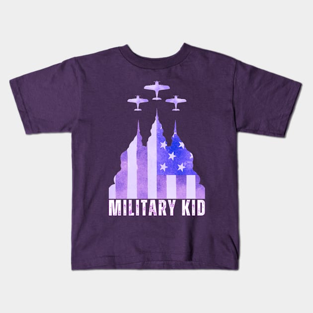 PURPLE UP FOR MILITARY KIDS DAY Kids T-Shirt by Lolane